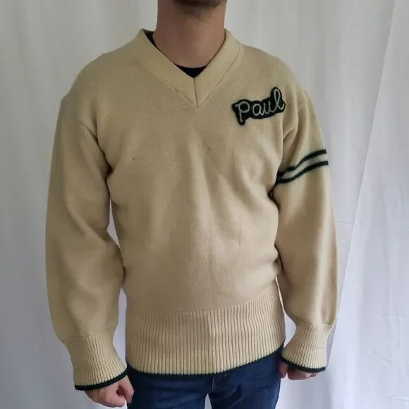 50s/60s High School Wool Sweater - Picture 1 of 7